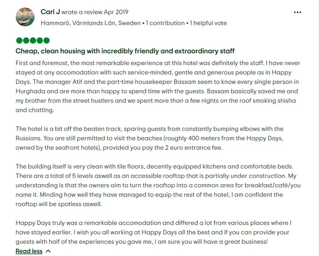 Captura de Tripadvisor — Carl J.